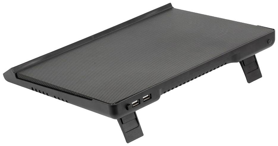 RIVA 5556 BLACK Notebook-Ständer mit Kühlfunktion höhenverstellbar, USB-Hub-Funktion