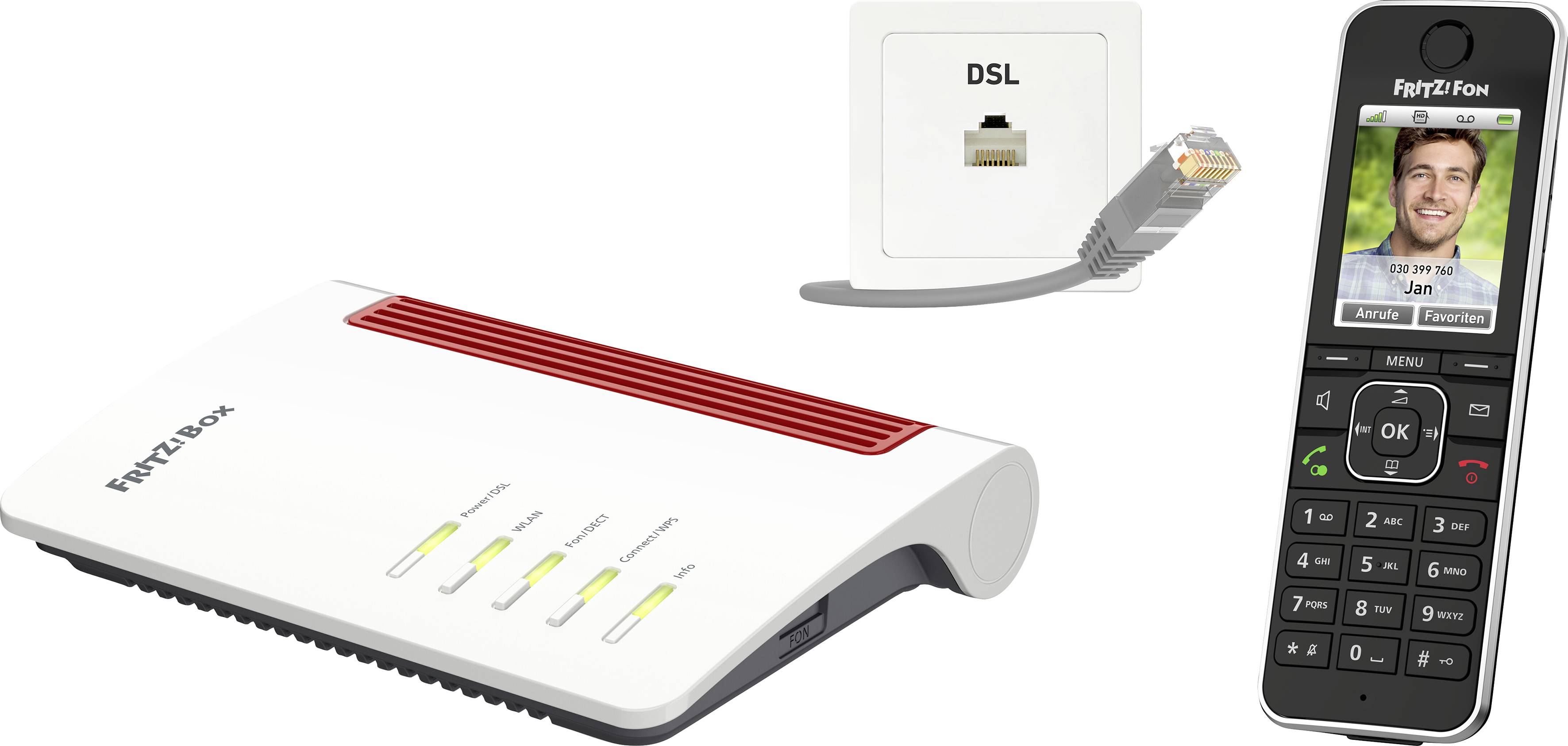 Fritz! WLAN Router FRITZ!Box 7530 AX + FRITZ!Fon C6 Black Edition 2.4 GHz, 5 GHz 1800 MBit/s