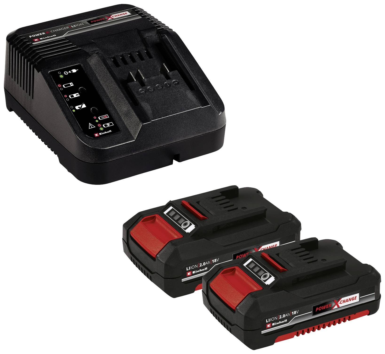 Einhell Power X-Change PXC Starter Kit 18V 2Ah + Gratis 2Ah Akku 4326401 Werkzeug-Akku und Ladegerät 18V 2Ah Li-Ion