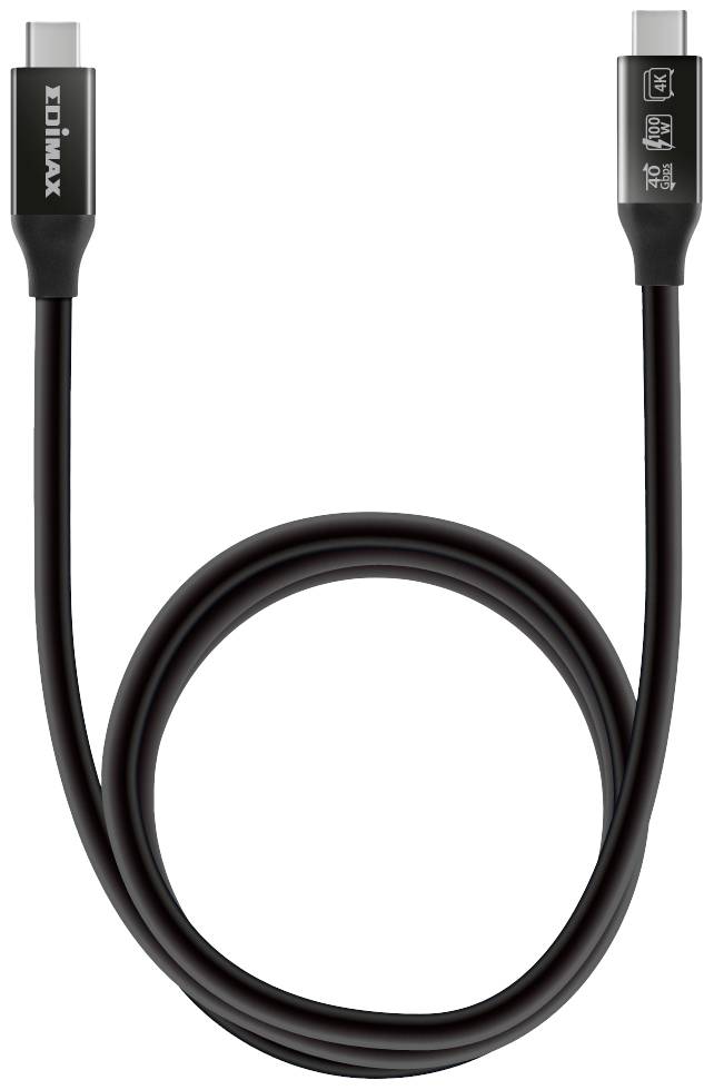 EDIMAX USB-Kabel USB4®, Thunderbolt™ 3 USB-C® Stecker 0.50m Schwarz UC4-0050TB