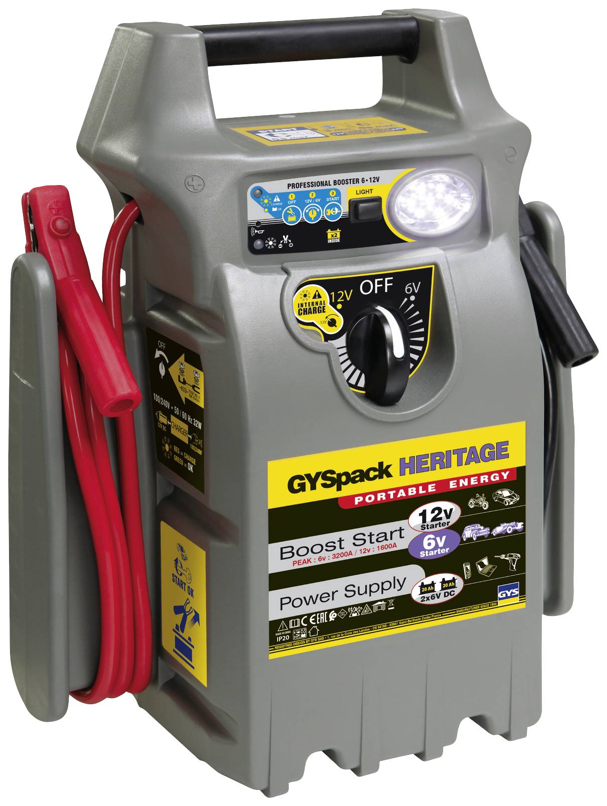 GYS Schnellstartsystem Gyspack Heritage 025844 Starthilfestrom (12 V)=450 A Spannungswandler 230 V