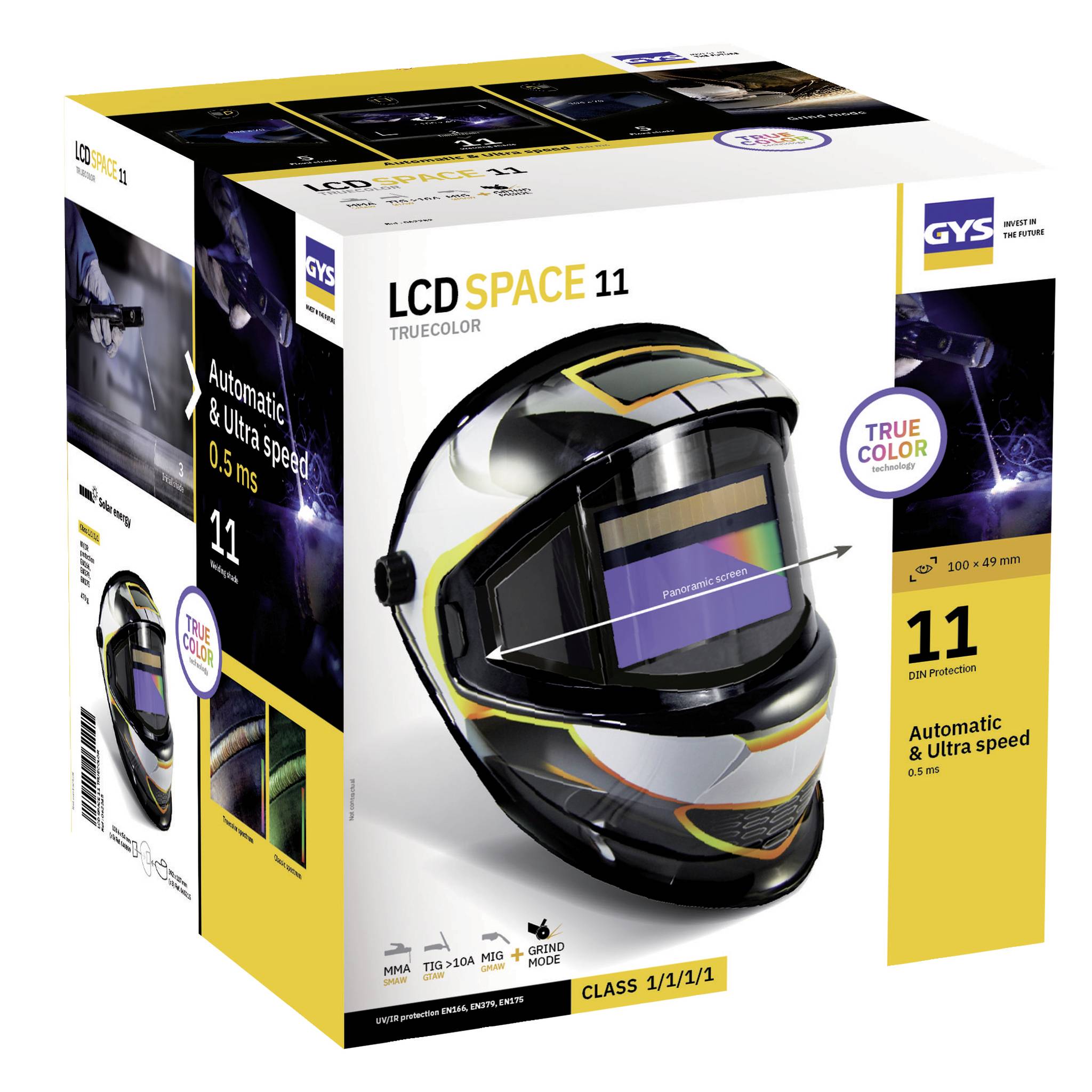 GYS Space 11 True Color 062245 Schweißerschutzhelm EN 166, EN 175, EN 379