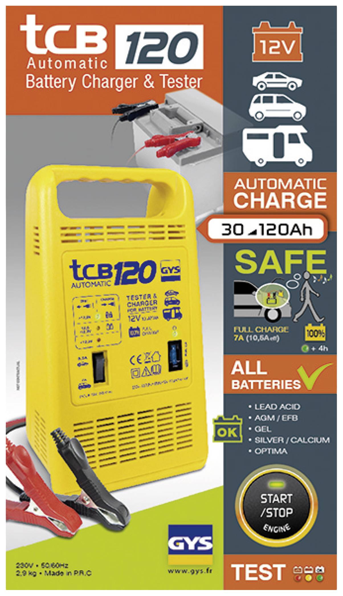 GYS TCB 120 023284 Kfz-Ladegerät 12 V 10.5 A