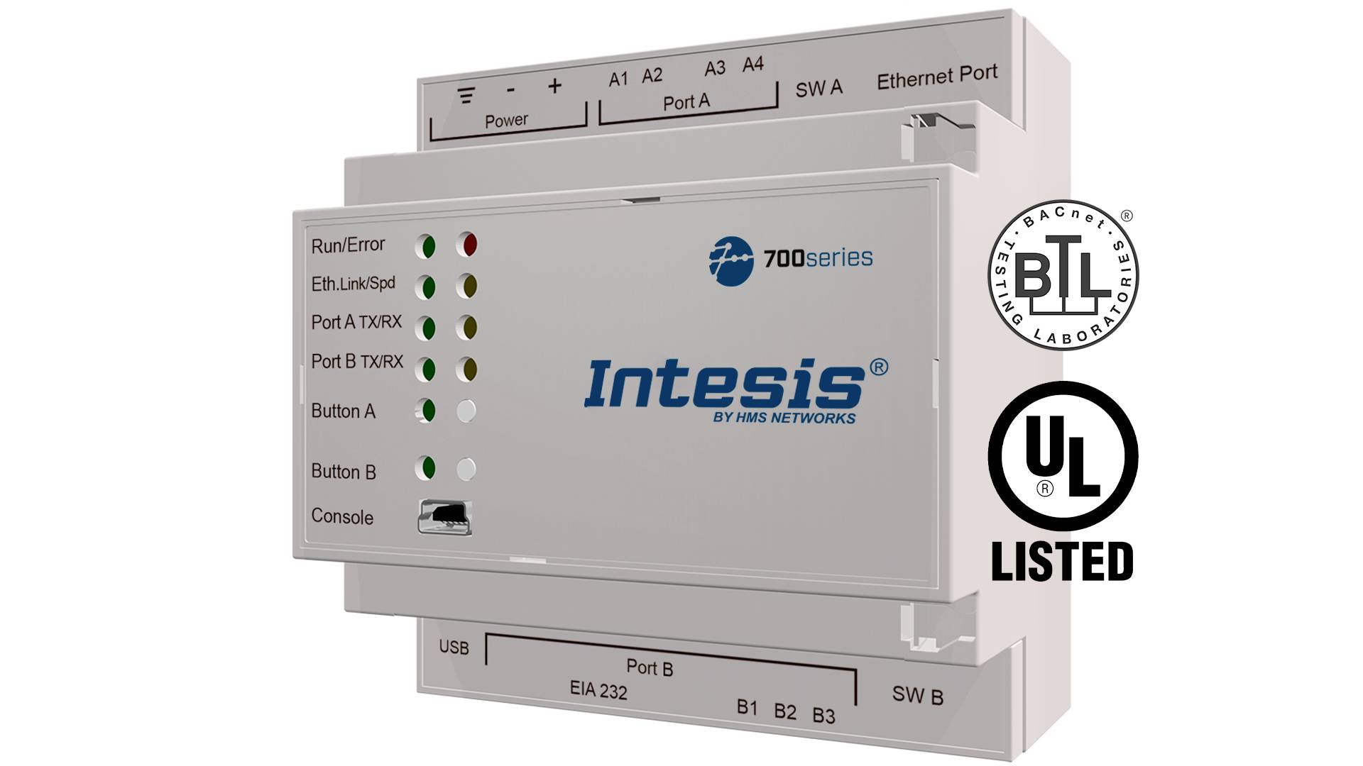 Intesis IN701KNX2500000 Schnittstellen-Modul KNX, Modbus-RTU, Modbus-TCP 24 V/DC 1St.