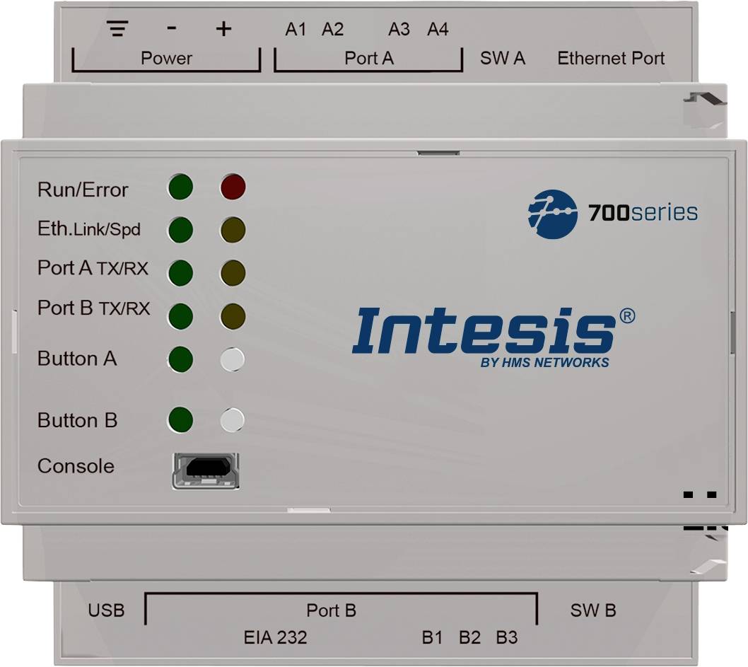 Intesis IN701KNX1000000 Schnittstellen-Modul KNX, Modbus-RTU, Modbus-TCP 24 V/DC 1St.