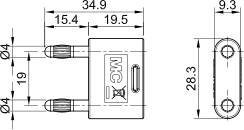 Stäubli KS-4N-19 Verbindungsstecker Braun Stift-Ø: 4 mm Stiftabstand: 19 mm 1 St.