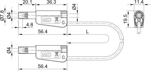 Stäubli SLK-4N-F10 Messleitung 50 cm Rot 1 St.
