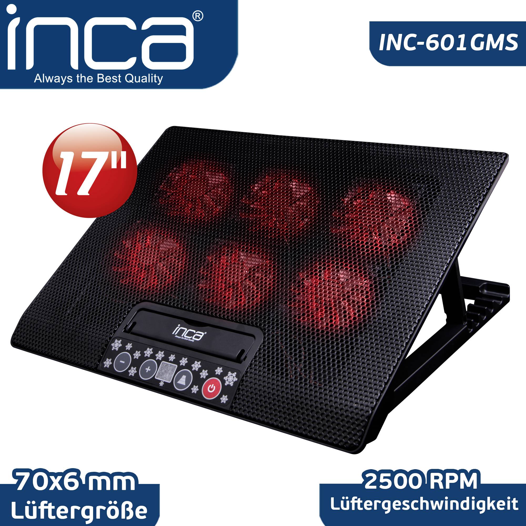 INCA INC-601GMS Notebook-Ständer mit Kühlfunktion USB-Hub-Funktion