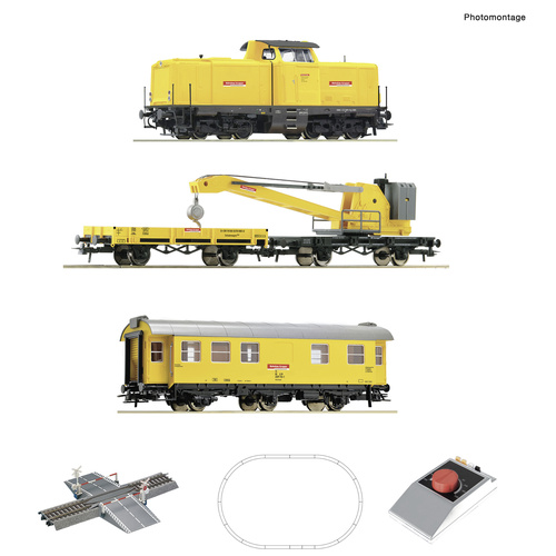 Roco 5100002 H0 Analog Start Set: Diesellokomotive BR 212 mit Kranzug der DB