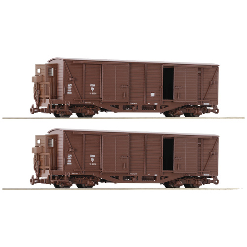 Roco 6640001 H0e 2er-Set Gedeckte Güterwagen der ÖBB