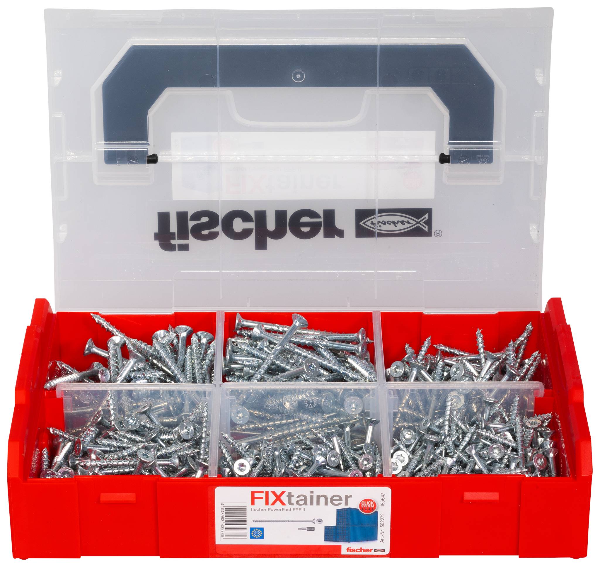 Fischer 562272 FixTainer PowerFast II TX TG Spanplattenschrauben-Sortiment Stahl galvanisch verzinkt 1 Set