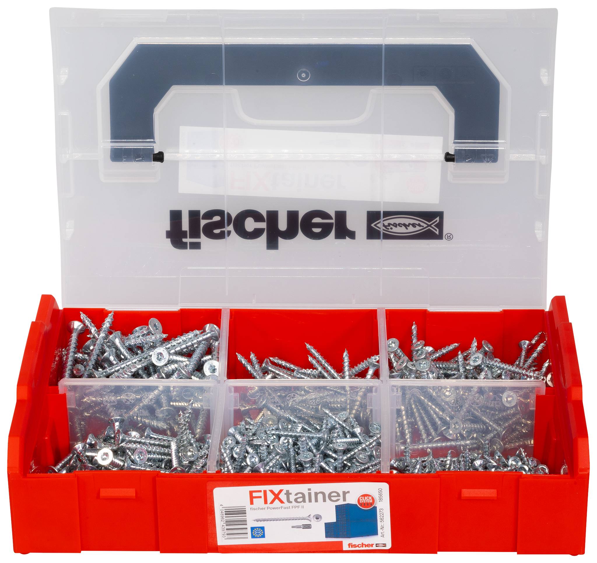 Fischer 562273 FixTainer PowerFast II TX VG Spanplattenschrauben-Sortiment Stahl galvanisch verzinkt 1 Set