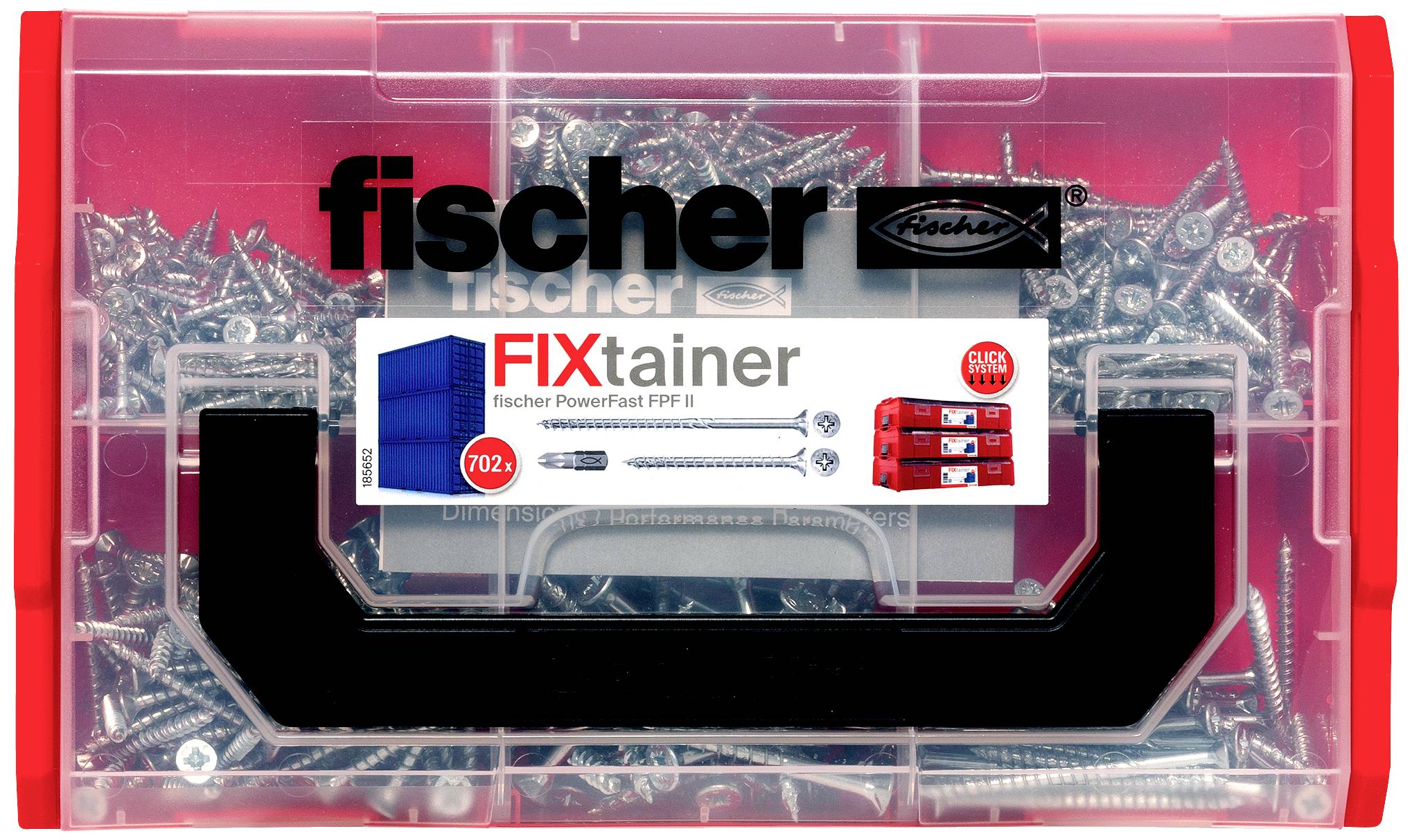 Fischer 562277 FixTainer PowerFast II PZ Spanplattenschrauben-Sortiment Kreuzschlitz Pozidriv Stahl galvanisch verzinkt 1 Set