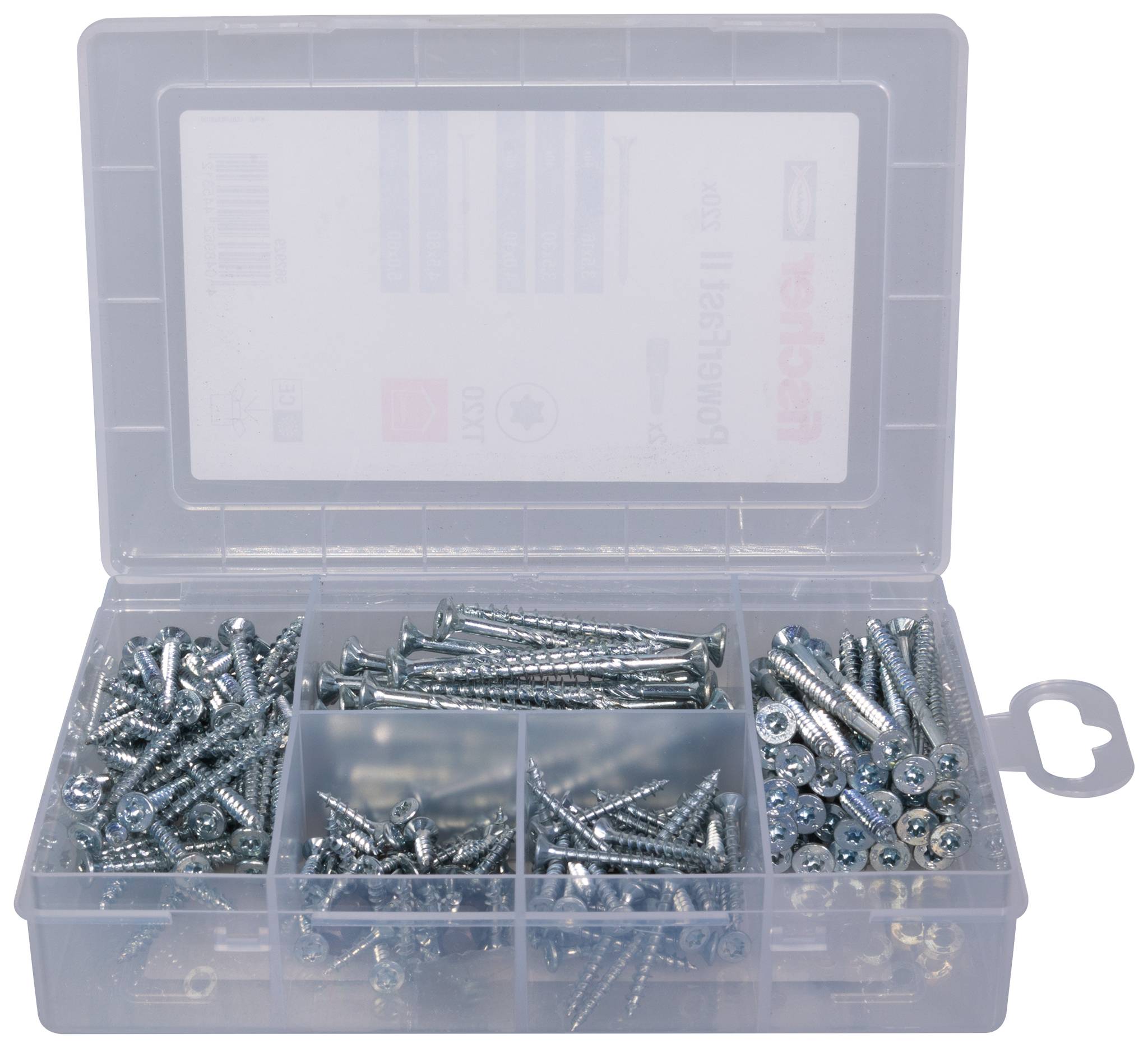 Fischer 562929 Meisterbox PowerFast II SK TG / VG TX Spanplattenschrauben-Sortiment Stahl galvanisch verzinkt 1 Set