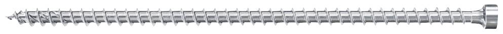 Metallschraube mit Gewinde und glattem Kopf. Geeignet für feste Verankerung in Holz oder Metall.