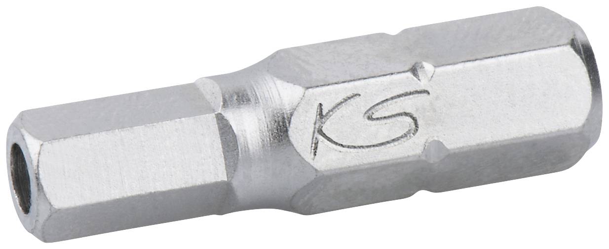 Metallbit-Einsatz mit Sechskantform und Gravur 'KS', verwendet für Schraubverbindungen.