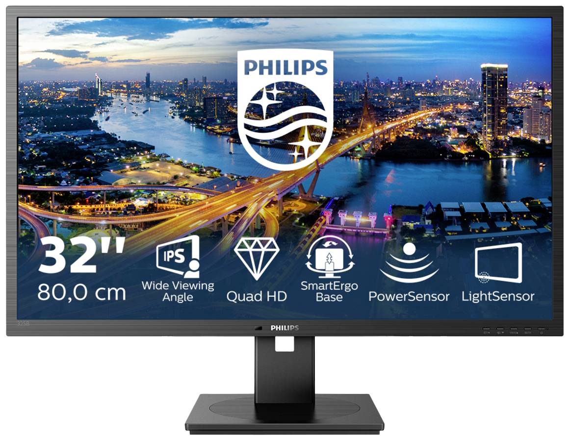 Philips 325B1L/00 LCD-Monitor EEK G (A - G) 81.3 cm (32 Zoll) 21:9 4 ms HDMI®, USB-A, DisplayPort, USB-C® IPS LCD