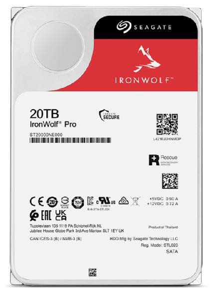 Seagate IronWolf Pro 20 TB Interne Festplatte 8.9 cm (3.5 Zoll) SATA III ST20000NT001 Bulk