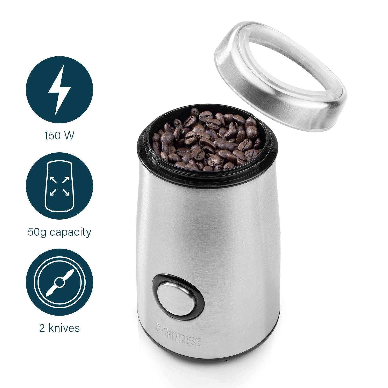 Princess Deluxe 01.242196.01.001 Kaffeemühle Silber