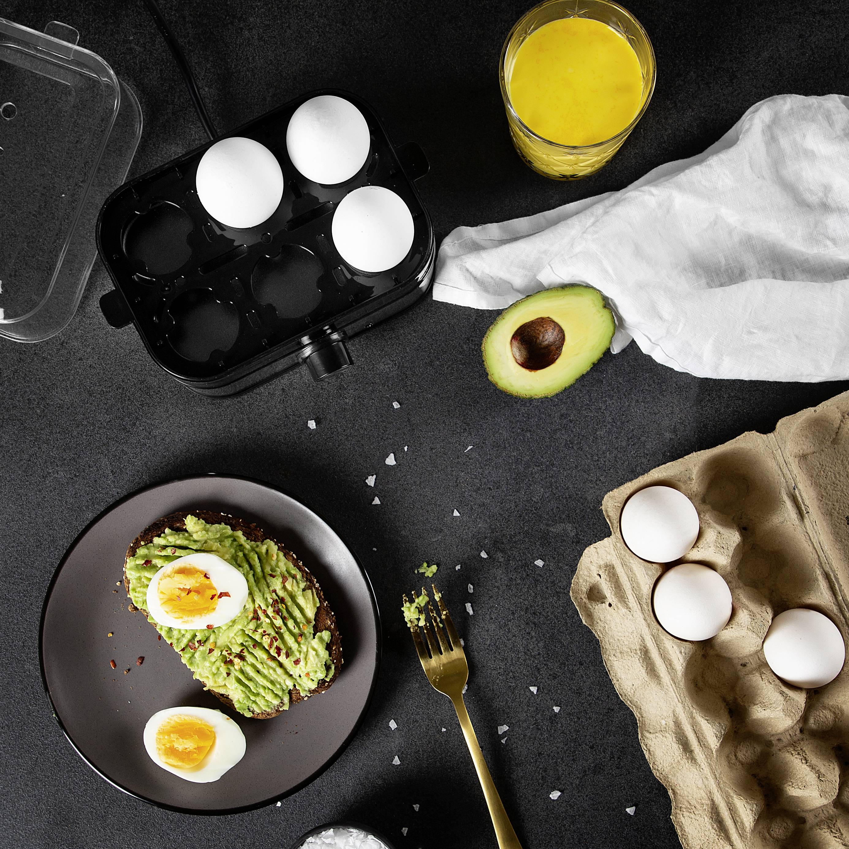 Princess 01.262046.01.001 Eierkocher BPA-frei, mit Messbecher, Kontrollleuchte Silber, Schwarz