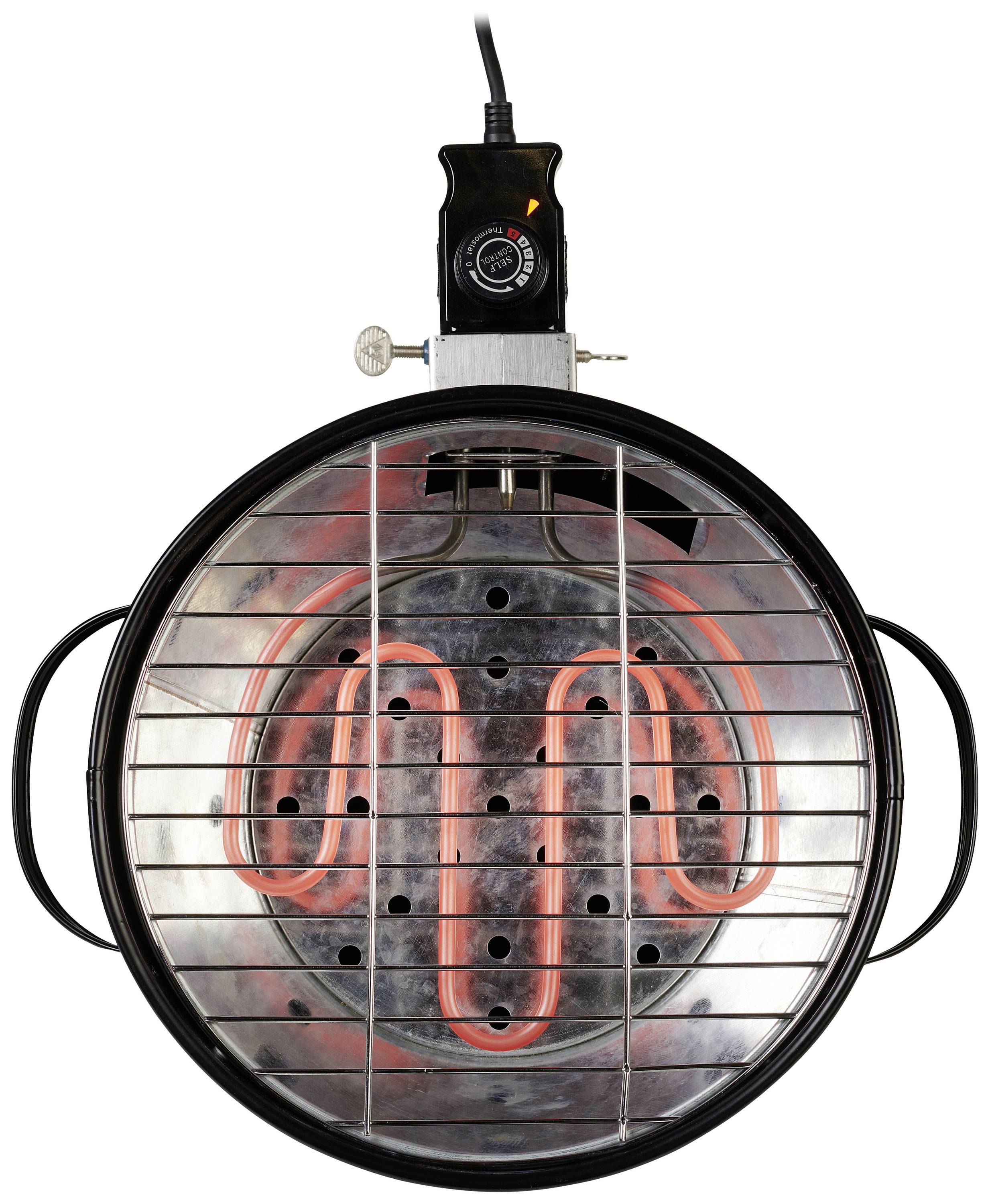 Princess 112240 Holzkohle, Elektro Grill Kontrollleuchte, stufenloser Temperaturregler Grill-Fläche (Durchmesser)=320mm Schwarz