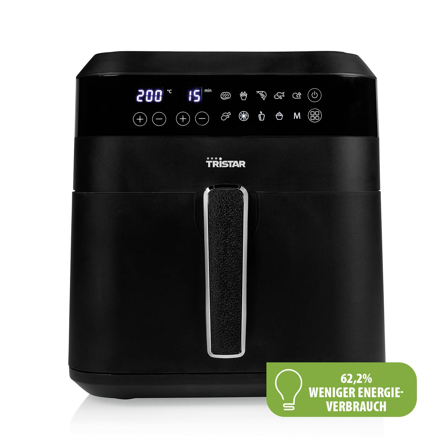 Tristar FR-6999 Heißluft-Fritteuse 6 l 1700 W mit Display, Timerfunktion, Überhitzungsschutz Schwar