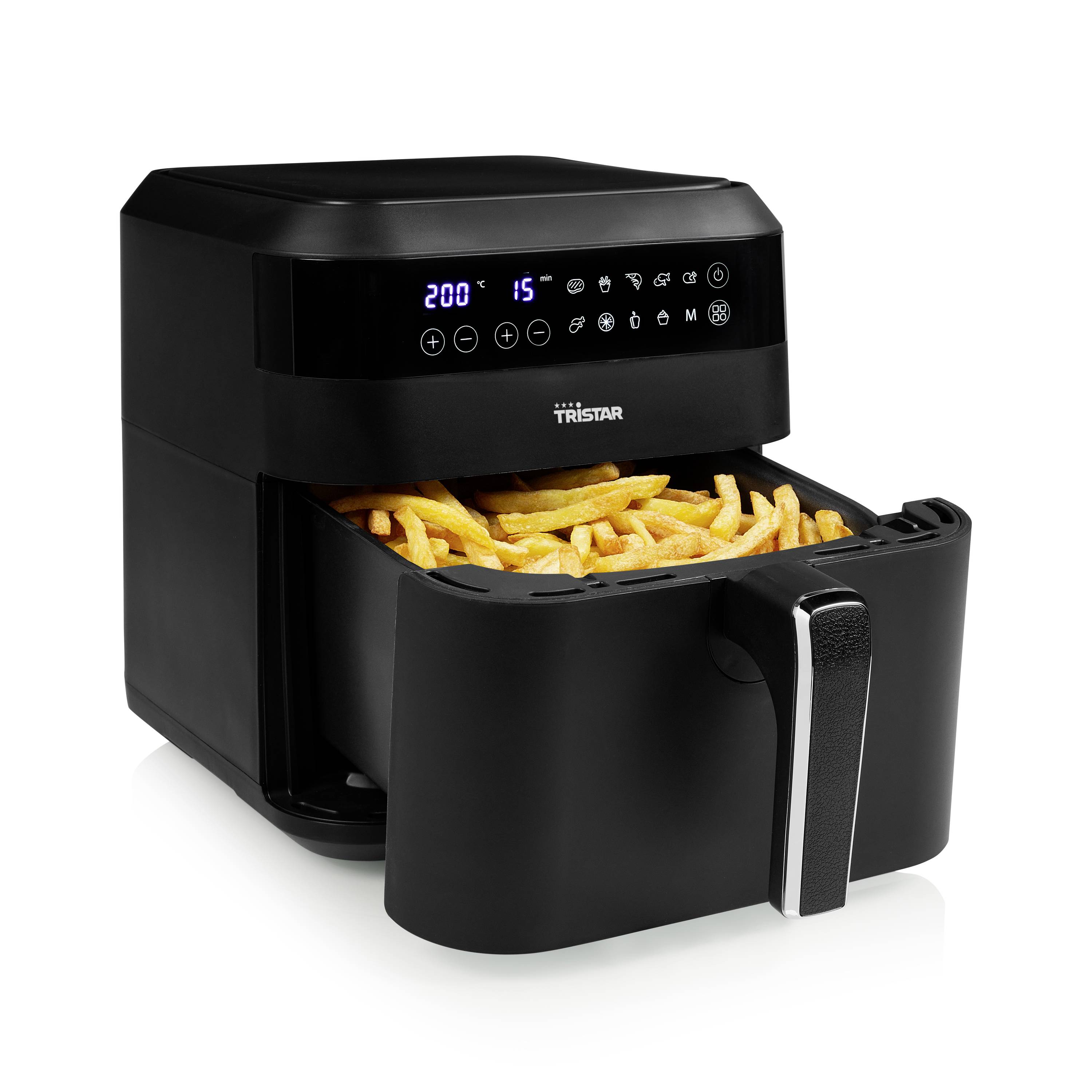 Tristar FR-6999 Heißluft-Fritteuse 6 l 1700 W mit Display, Timerfunktion, Überhitzungsschutz Schwar