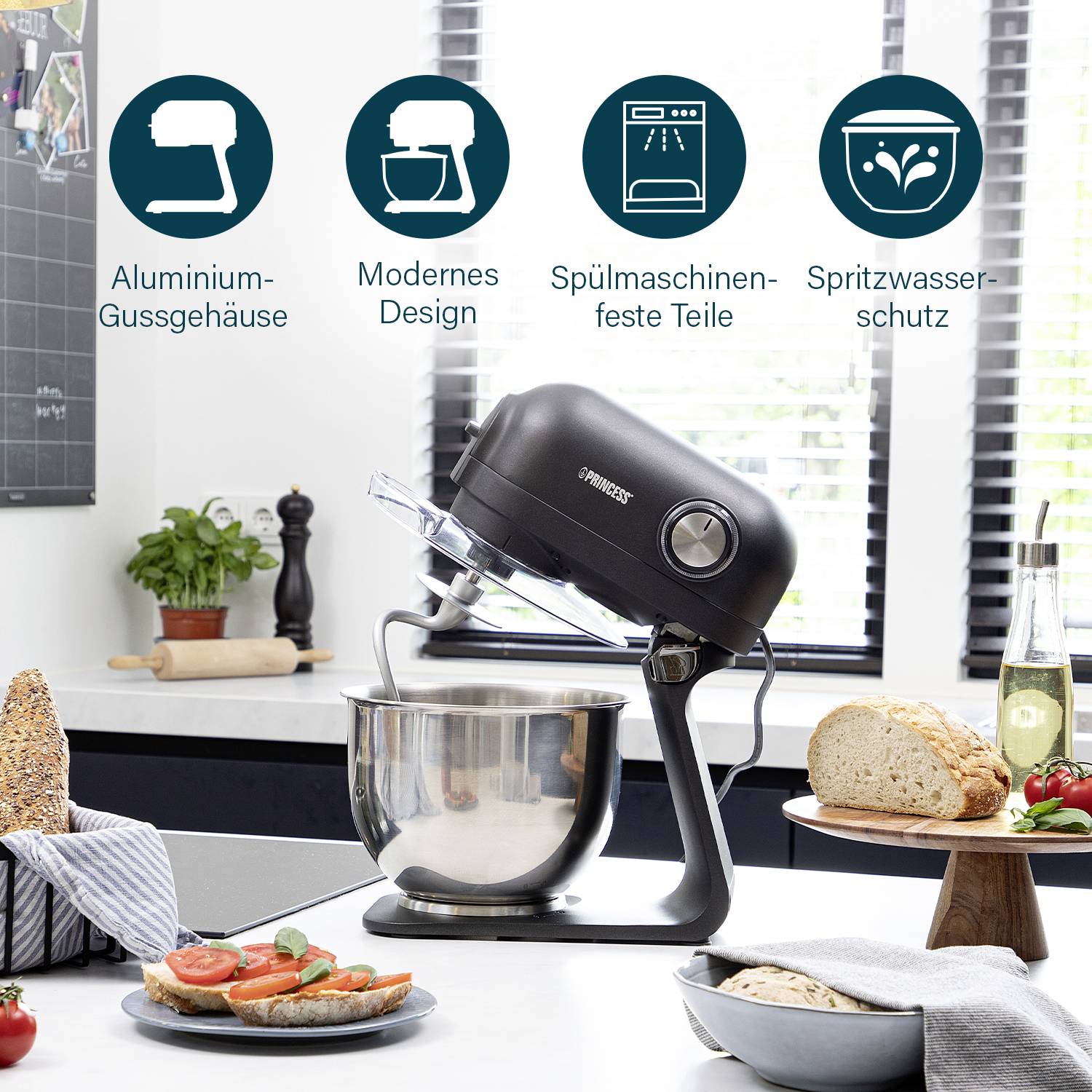 Princess 220137 Küchenmaschine 1200W Schwarz