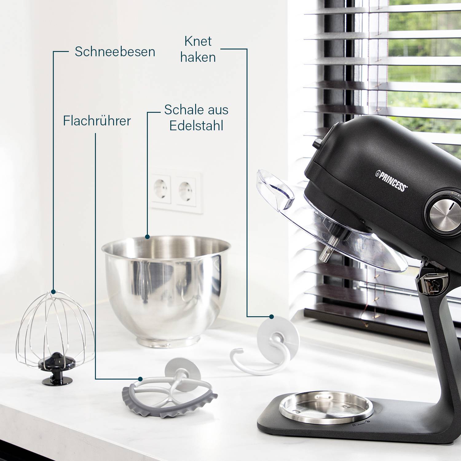 Princess 220137 Küchenmaschine 1200W Schwarz