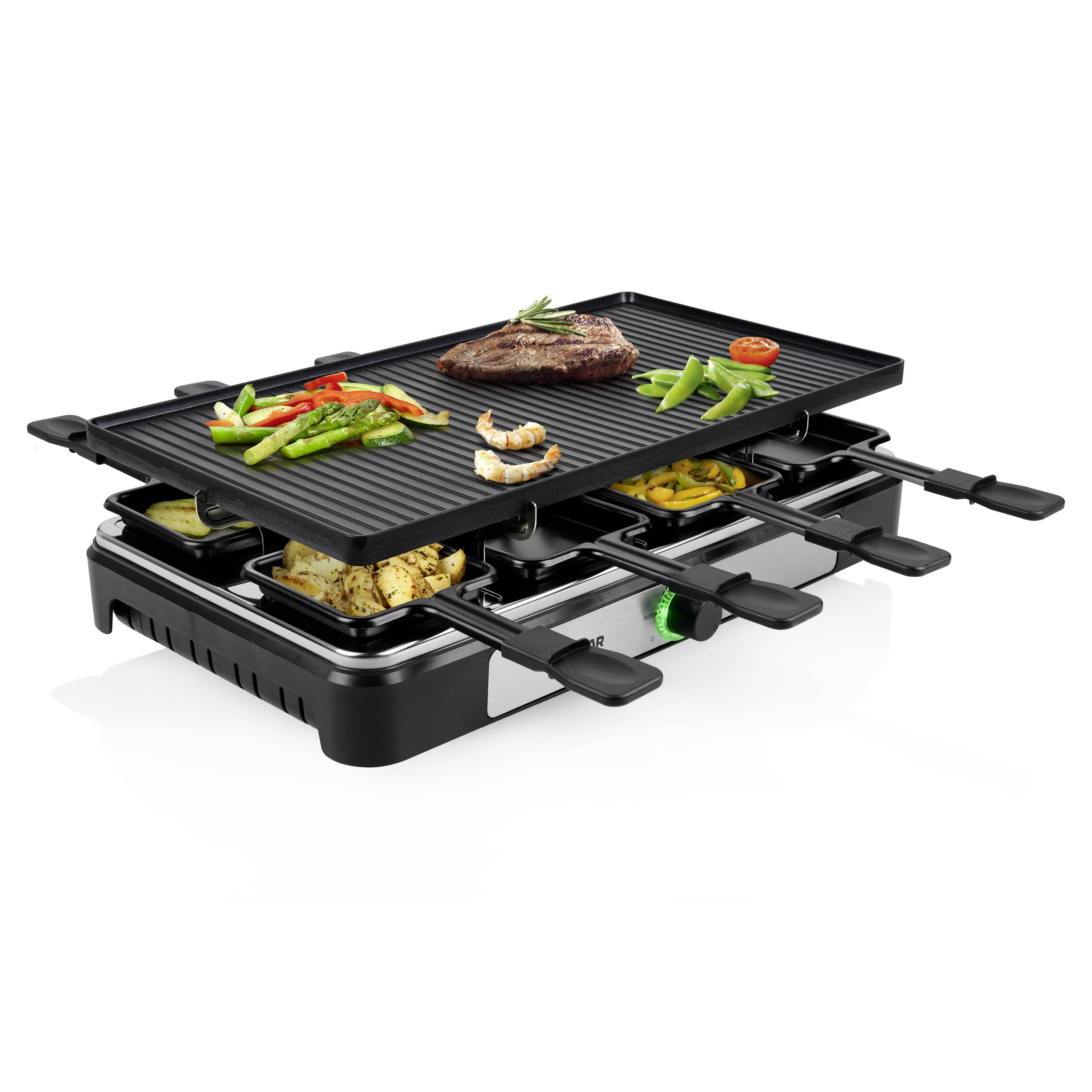 Tristar RA-2748 Raclette Antihaftbeschichtung, Kontrollleuchte, 6Pfännchen, BPA-frei Schwarz