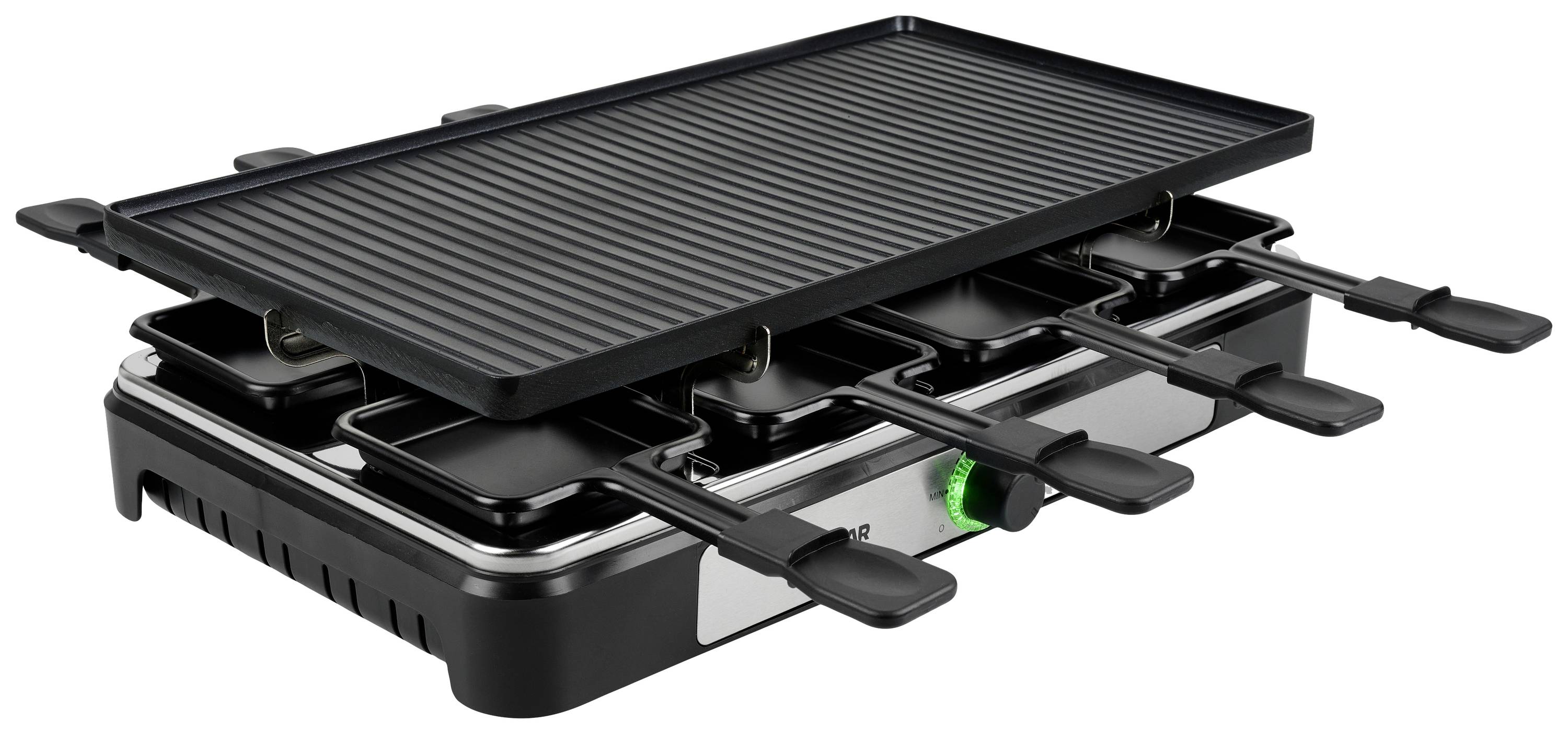 Tristar RA-2748 Raclette Antihaftbeschichtung, Kontrollleuchte, 6Pfännchen, BPA-frei Schwarz