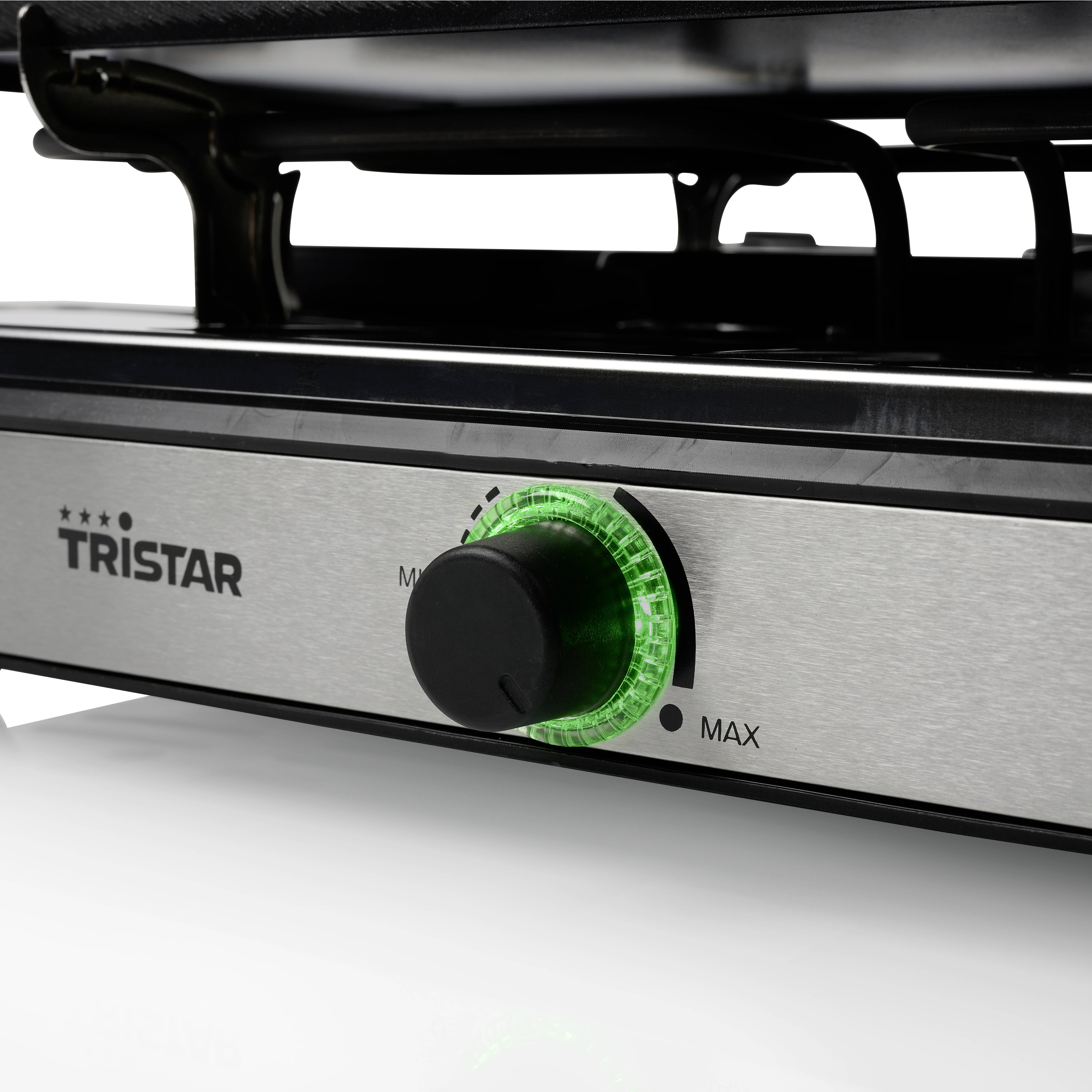 Tristar RA-2748 Raclette Antihaftbeschichtung, Kontrollleuchte, 6Pfännchen, BPA-frei Schwarz