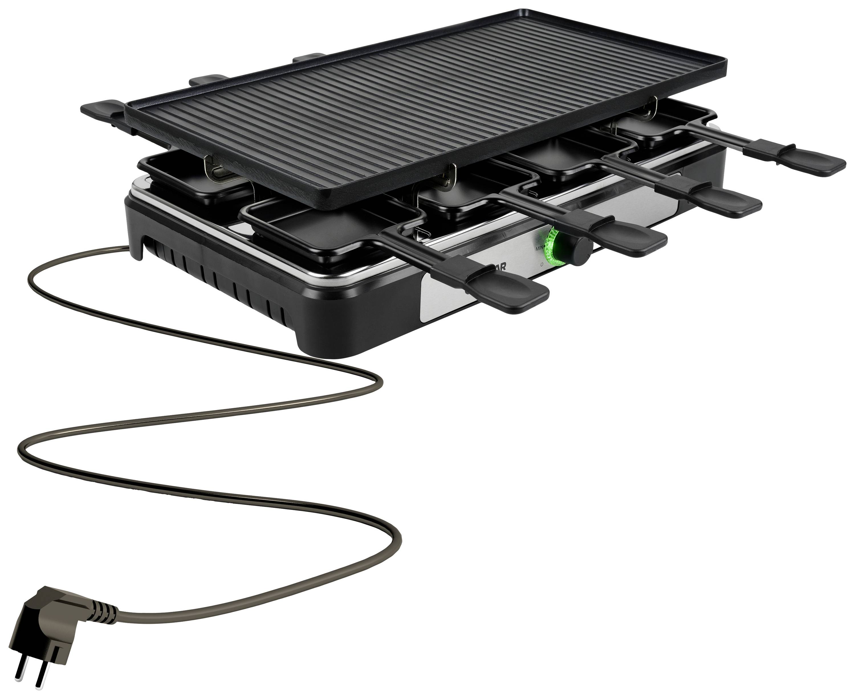 Tristar RA-2748 Raclette Antihaftbeschichtung, Kontrollleuchte, 6Pfännchen, BPA-frei Schwarz