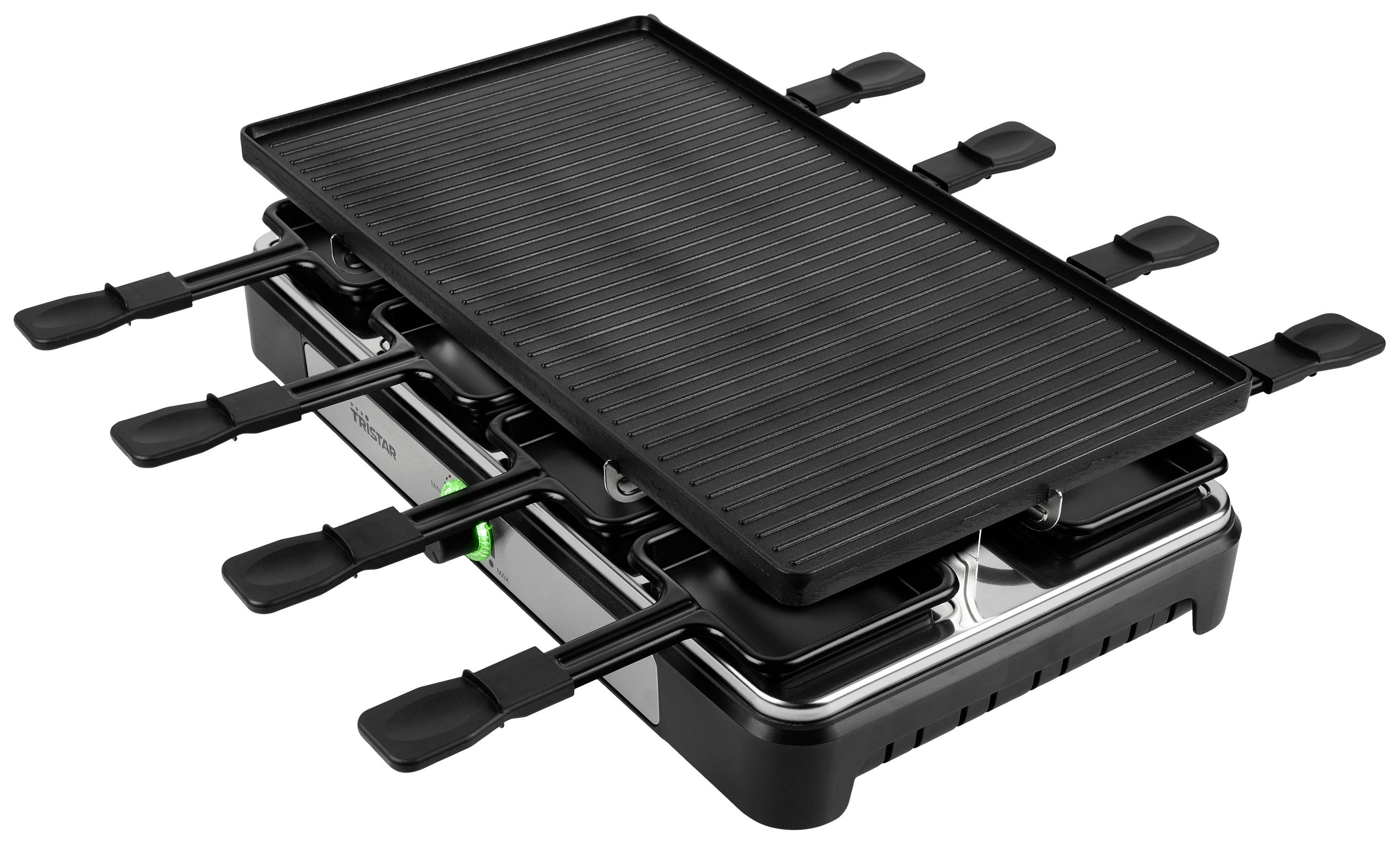 Tristar RA-2748 Raclette Antihaftbeschichtung, Kontrollleuchte, 6Pfännchen, BPA-frei Schwarz