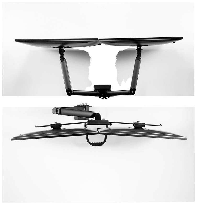 Neomounts DS75-450BL2 2fach Monitor-Tischhalterung 43,2cm (17") - 81,3cm (32") Schwarz, Schwarz/Blau Höhenverstellbar, Neigbar