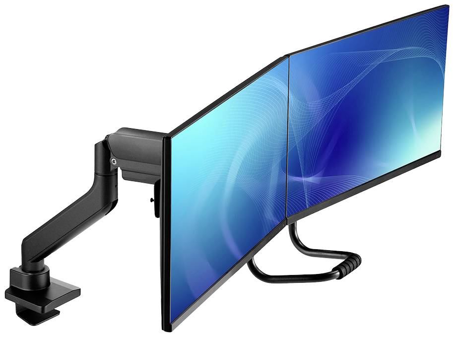 Neomounts DS75-450BL2 2fach Monitor-Tischhalterung 43,2cm (17") - 81,3cm (32") Schwarz, Schwarz/Blau Höhenverstellbar, Neigbar