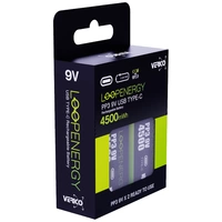 Verico LoopEnergy USB-C 9V Block-Akku Li-Ion 500 mAh 7.4V 2St. Verico LoopEnergy USB-C 9V Block-Akku Li-Ion 500 mAh 7.4V 2St.