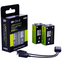 Verico LoopEnergy USB-C 9V Block-Akku Li-Ion 500 mAh 7.4V 2St. Verico LoopEnergy USB-C 9V Block-Akku Li-Ion 500 mAh 7.4V 2St.
