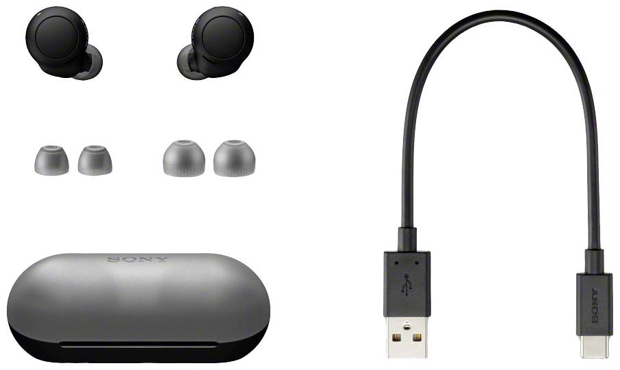 Sony WF-C500 In Ear Kopfhörer Bluetooth® Stereo Schwarz Wasserabweisend, Schweißresistent DJ