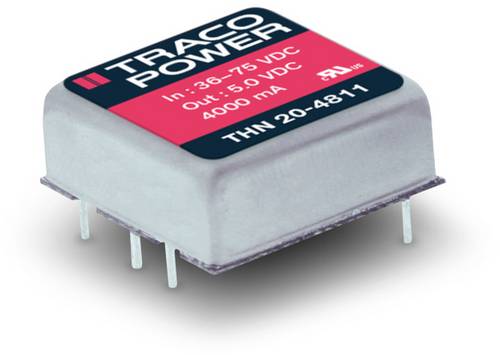 TracoPower THN 20-1222 DC/DC-Wandler, Print 12 V/DC 12 V/DC, -12 V/DC 833 mA 20 W Anzahl Ausgänge