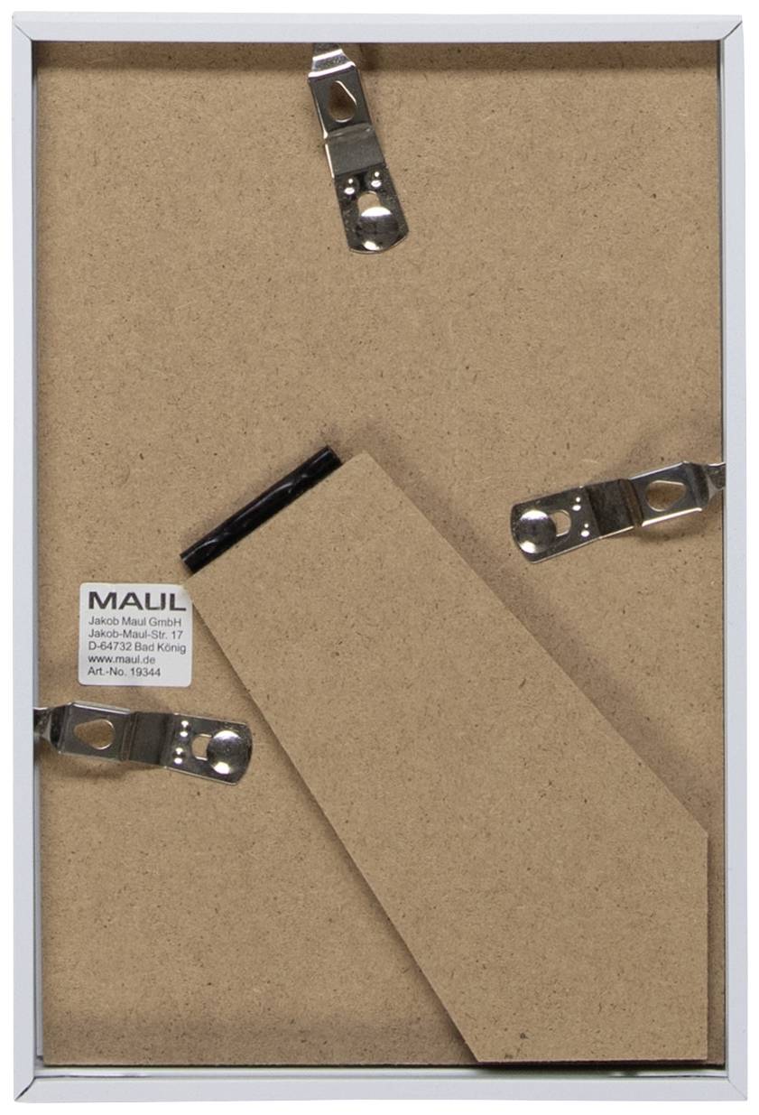 Ein leerer Fotorahmen aus Holz mit Metallklammern zur Befestigung, ohne Fotoeinsatz. Eignet sich zum Aufhängen oder Aufstellen.