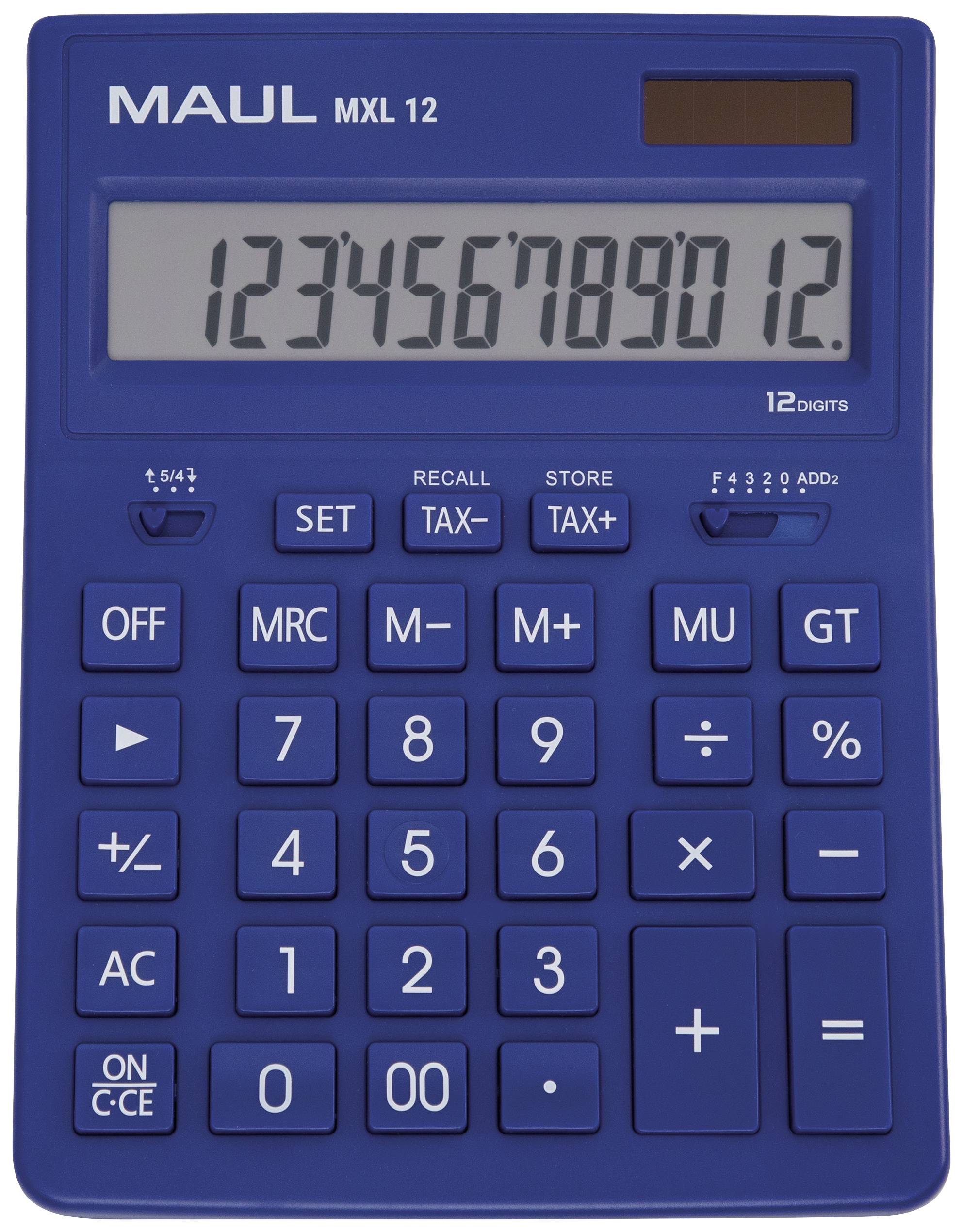 Maul MXL 12 Tischrechner Hellblau Display (Stellen): 12 batteriebetrieben, solarbetrieben (B x H x T) 155 x 205 x 35 mm