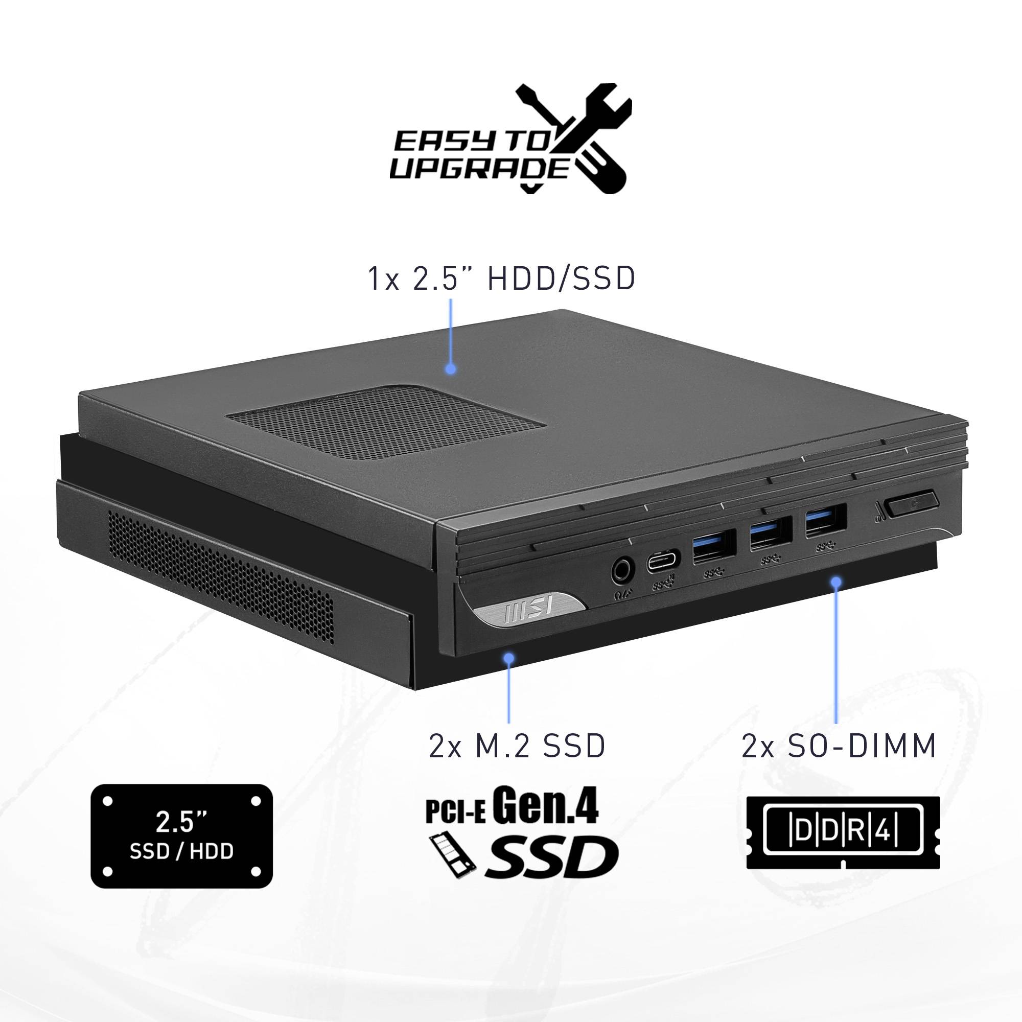 MSI Mini PC PRO DP10 13M-034DE Intel® Core™ i5 i5-1340P 4.6 GHz 8 GB RAM 512 GB SSD Intel Iris Xe Graphics Win 11 Pro 00B0A611-034