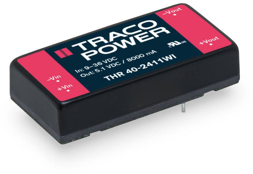 TracoPower THR 40-7215WI DC/DC-Wandler, Print 110 V/DC 24 V/DC 1.67A 40W Anzahl Ausgänge: 1 x Inhalt 1St.