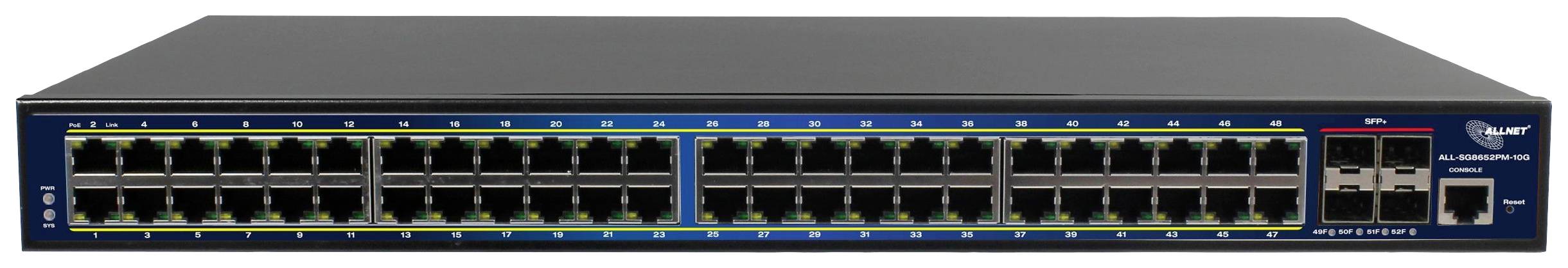 Allnet A208887 ALL-SG8652PM-10G Netzwerk Switch 48 + 4 Port 10 / 100 / 1000 MBit/s PoE-Funktion