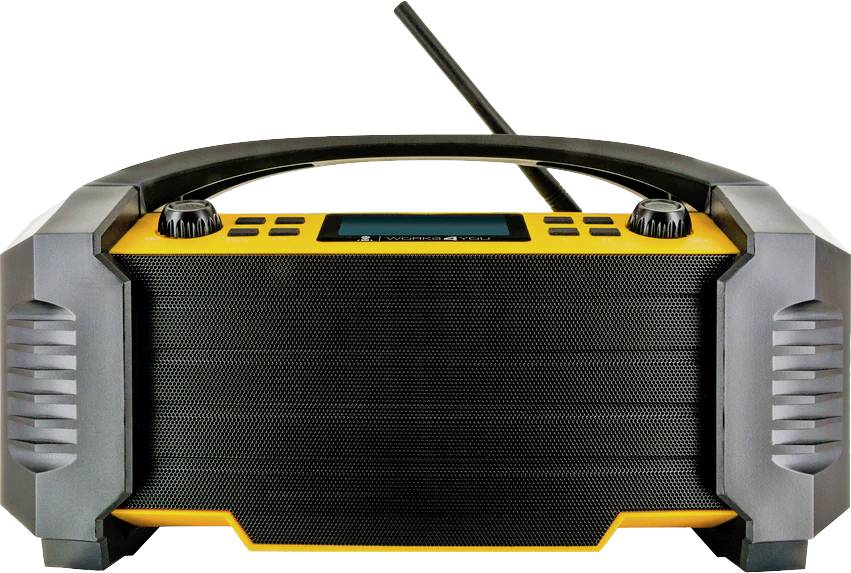 Schwaiger DABWORK2 513 Baustellenradio DAB+, UKW AUX, Bluetooth®, USB Akku-Ladefunktion, spritzwassergeschützt, staubdicht