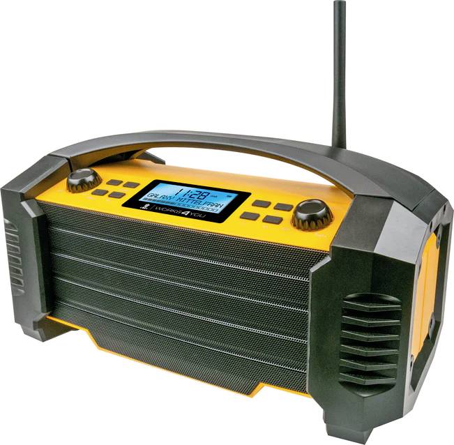 Schwaiger DABWORK2 513 Baustellenradio DAB+, UKW AUX, Bluetooth®, USB Akku-Ladefunktion, spritzwassergeschützt, staubdicht