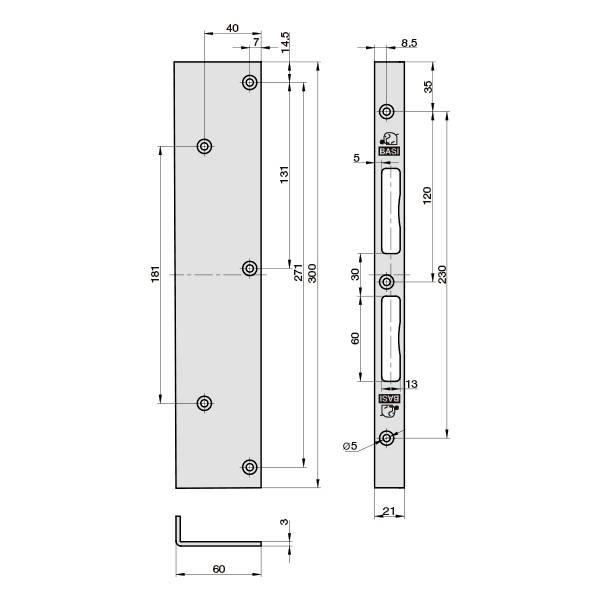 Basi 9509-0002 Winkelschließblech