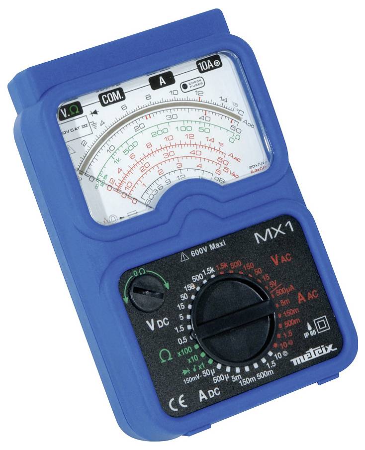 Metrix MX 1 Hand-Multimeter analog Spritzwassergeschützt (IP54), Strahlwassergeschützt (IP65) CAT III 600V