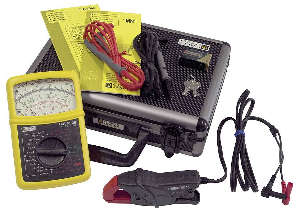 Chauvin Arnoux C.A 5005 + MN 89 Hand-Multimeter analog Spritzwassergeschützt (IP54) CAT III 600 V, CAT IV 300V